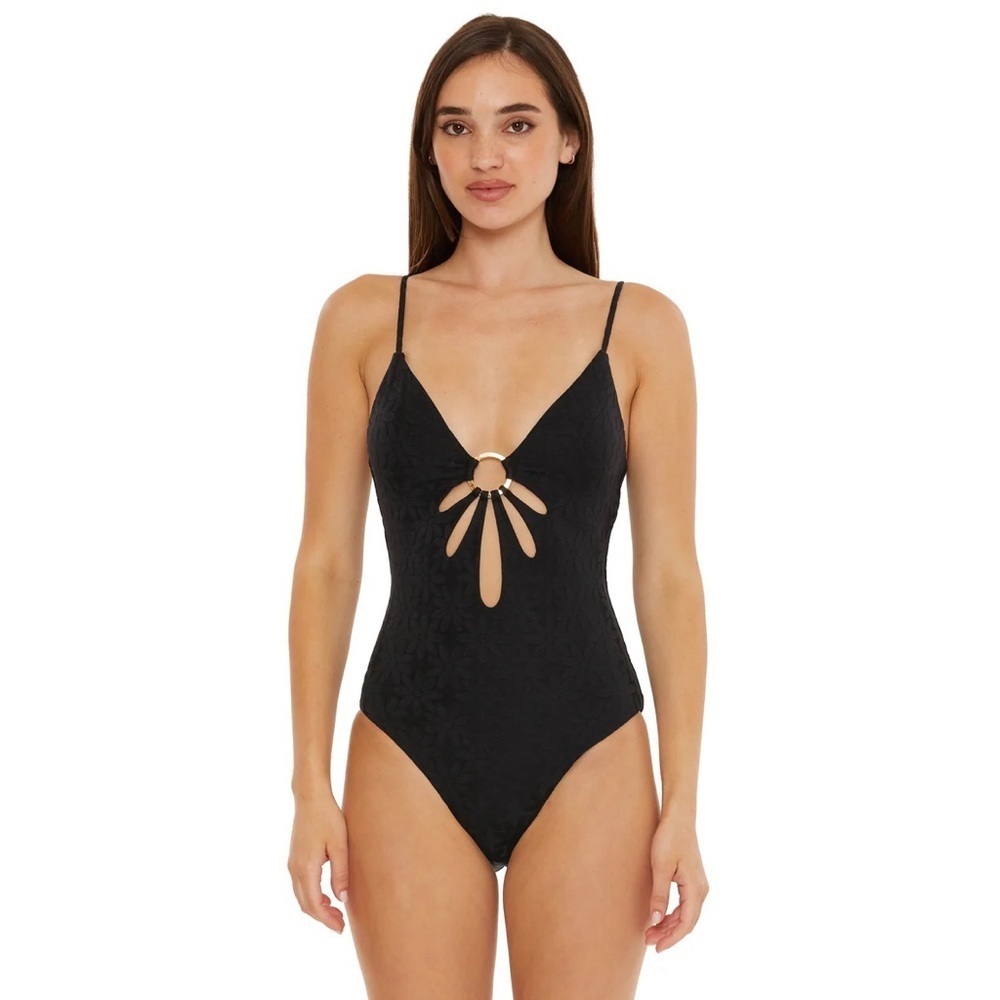 NWT Trina Turk Joplin Black One Piece with cutout details